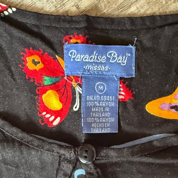 Paradise Bay Colorful Butterfly Print Women’s Dress size M - Picture 2 of 8